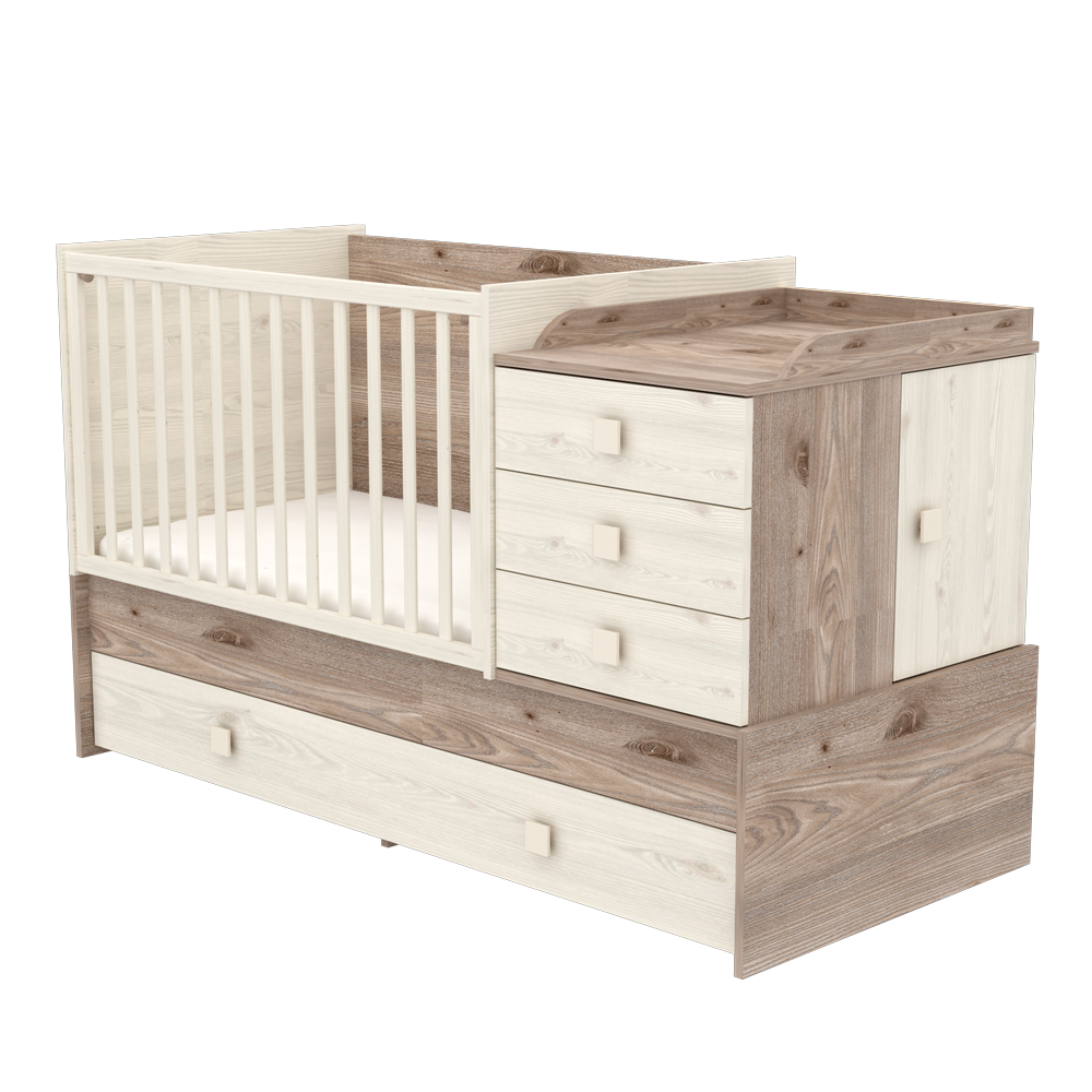 Multikombi kiságy Krém-Fűz